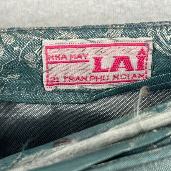 NHA MAY LAI Skirt M Wrap Tie Belt Brocade Vietnamese Traditional Sarong Blue - Picture 10 of 13